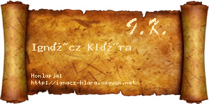 Ignácz Klára névjegykártya